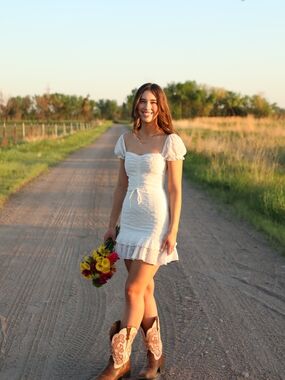 🌸LIKE NEW 🌸 Princess Polly White Puff Sleeve Mini Dress / Size 0